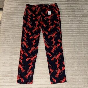 Old Navy Pixie Ankle Pants Big Lobster Print Sz 8 Coastal Resort Vacation NWT